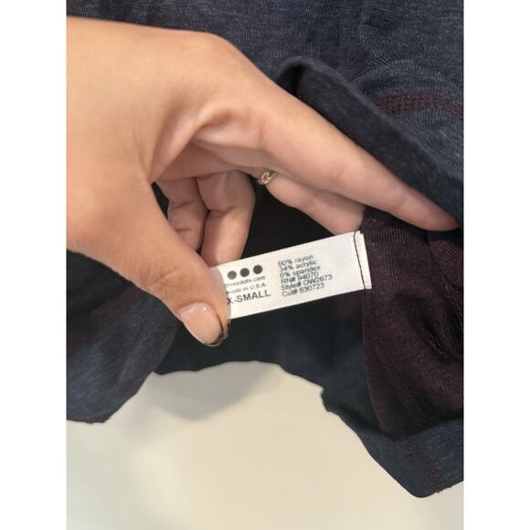 3 THREE DOTS COLORBLOCK WOMEN'S CROPPED TEE T-SHIRT TOP XS - Picture 5 of 9